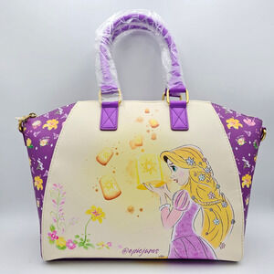 Loungefly Disney Tangled Flowers Satchel Bag